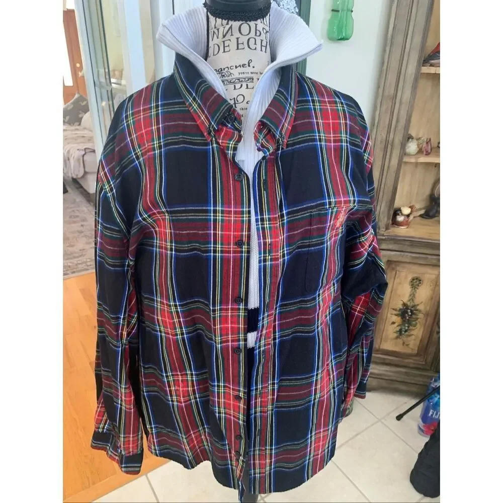 Polo Ralph Lauren Green Red Multicolor Plaid Flannel Shirt